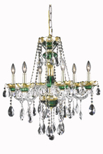 Elegant 7810D24GN/SS - Alexandria 6 light Green Chandelier Clear Swarovski® Elements Crystal